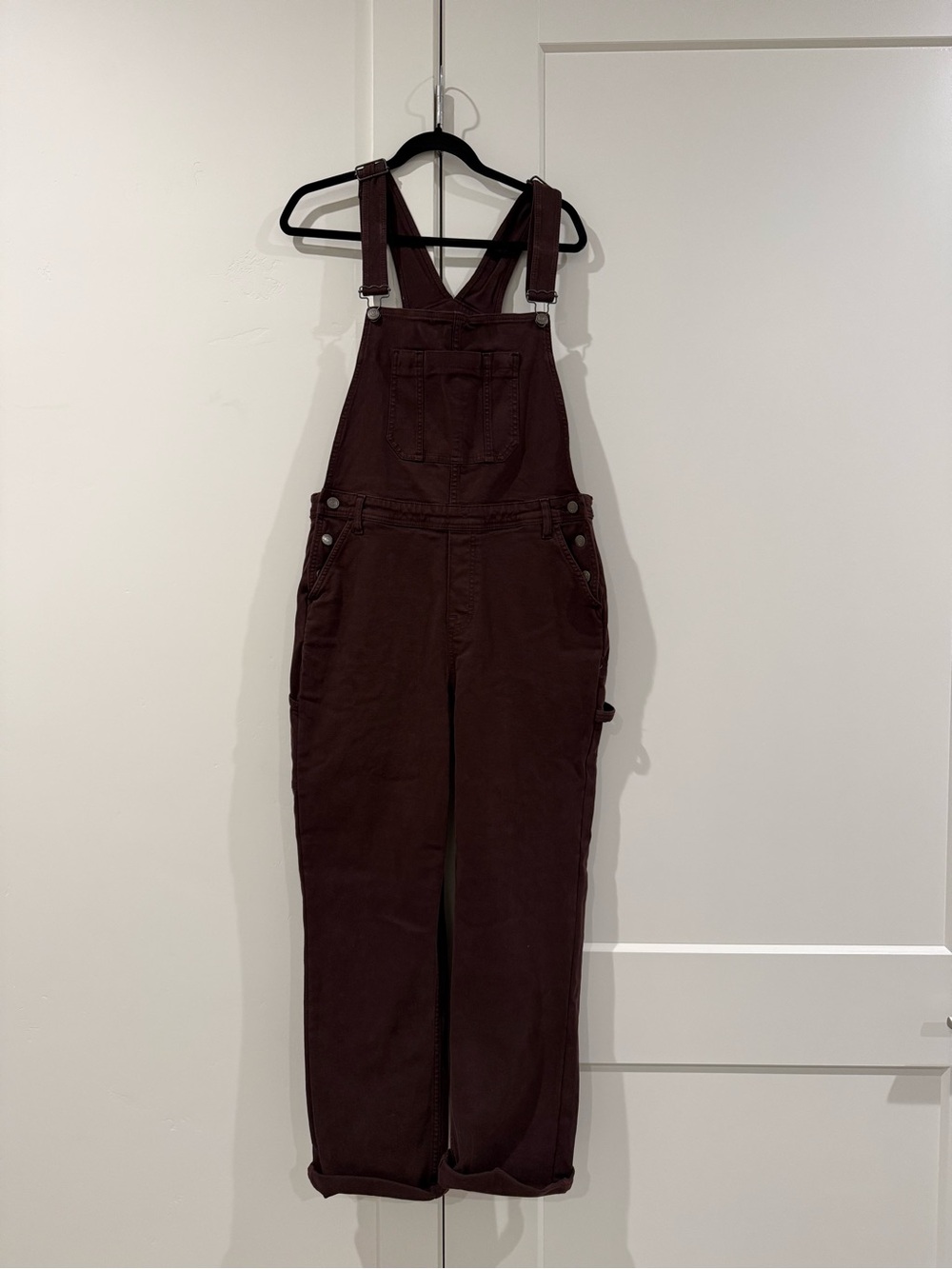 Fat Face Women's Banbury Boyfriend Dungaree Dark Brown Purple Overalls UK 12L